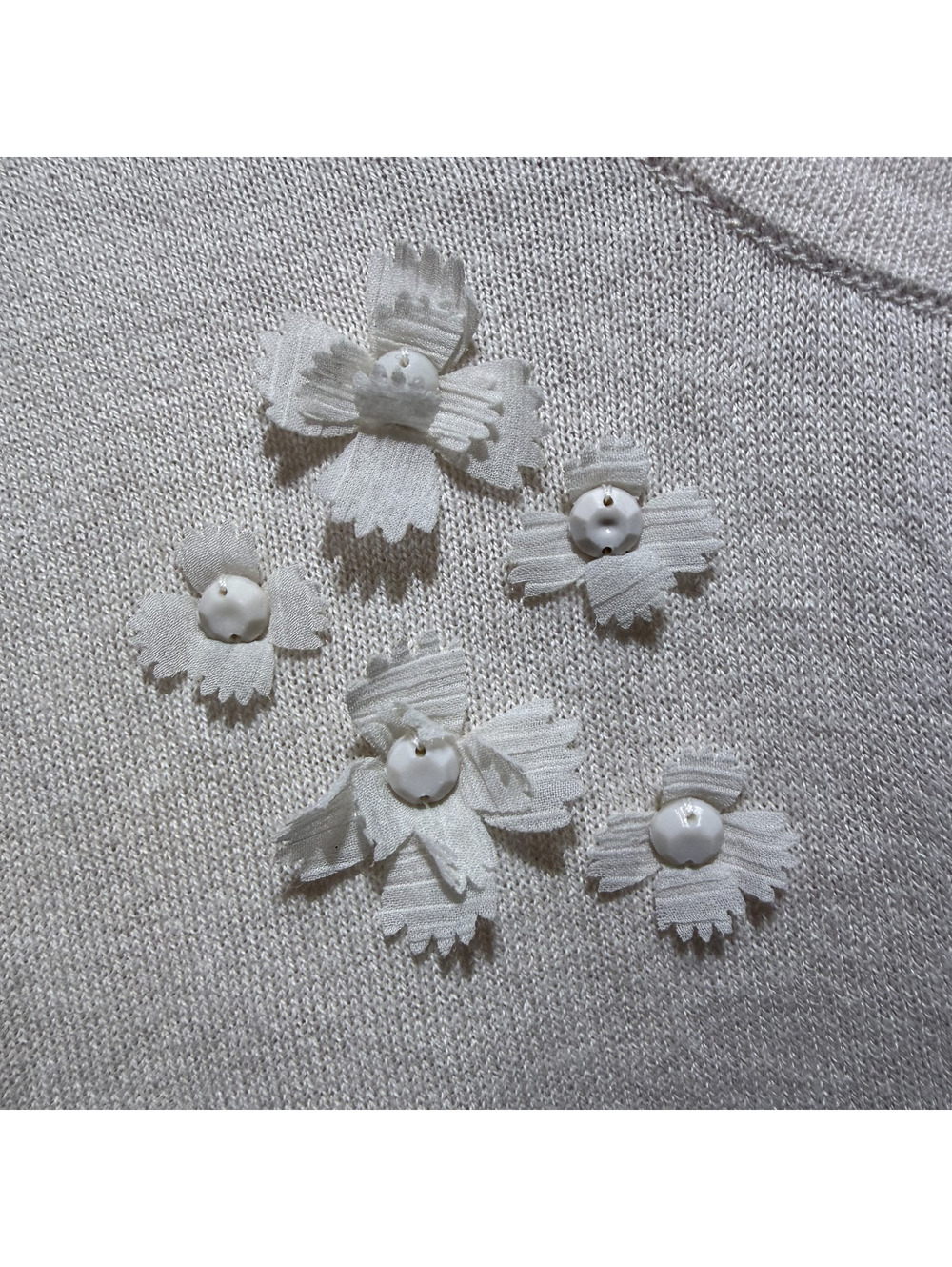 Ann Taylor Factory Women's XL Cream Floral Button Cardigan Sweater - Picture 4 of 5